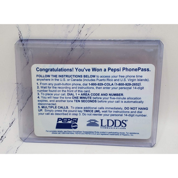Pepsi Penguins Pepsi PhonePass 1994 Winter Holiday Contest Promo Phone Card - Picture 2 of 4